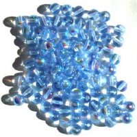 100 6mm Transparent Light Sapphire AB Round Glass Beads